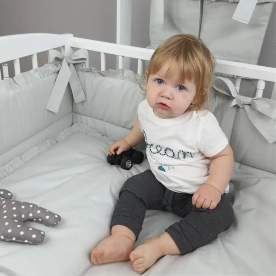 Zavelo Peuter Dekbedovertrek Royal Ruches Grijs 120 x 150 cm