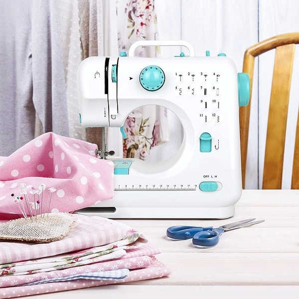 Sewing Machine for Beginners, 12 Built-in Stitches Portable Sew Machines with Reverse Option for Clothing Repairs