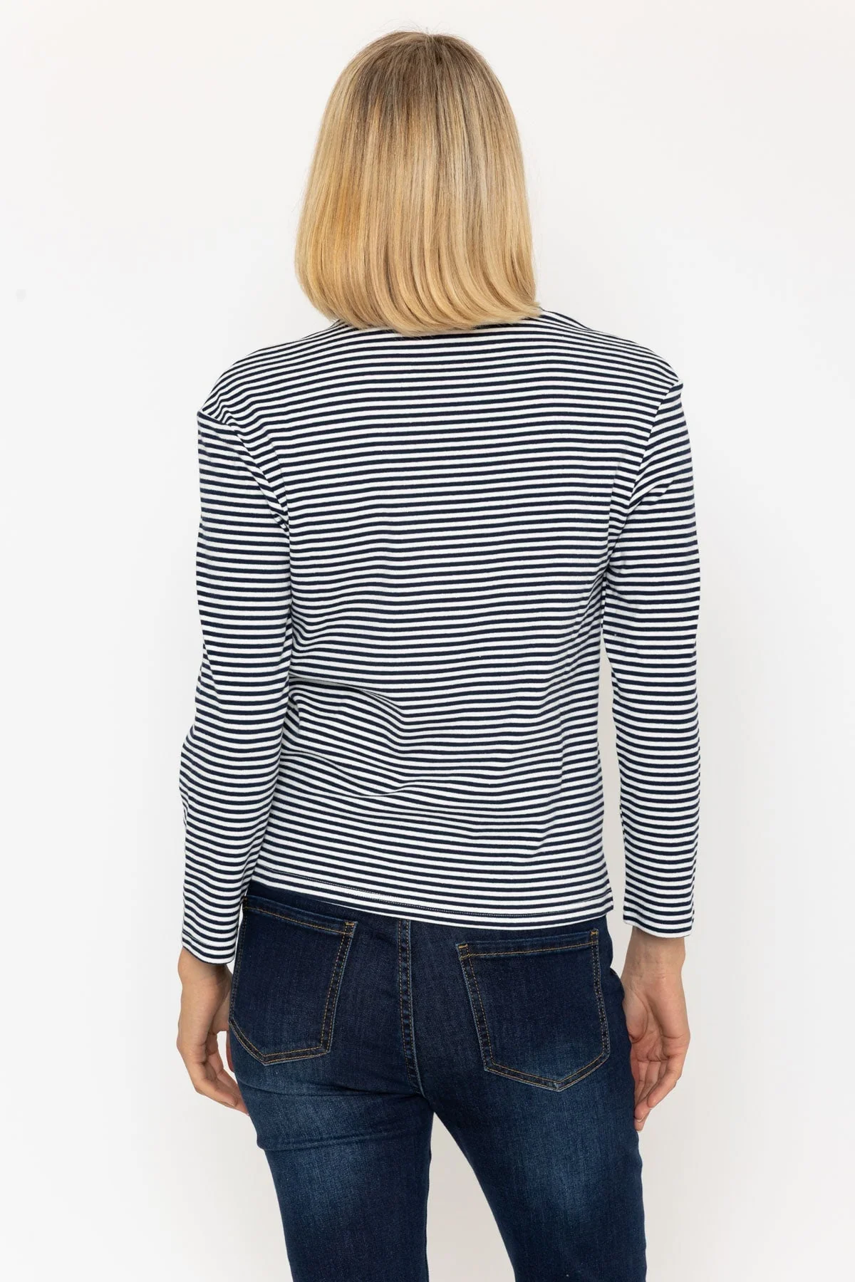 Navy Striped Long Sleeve Top