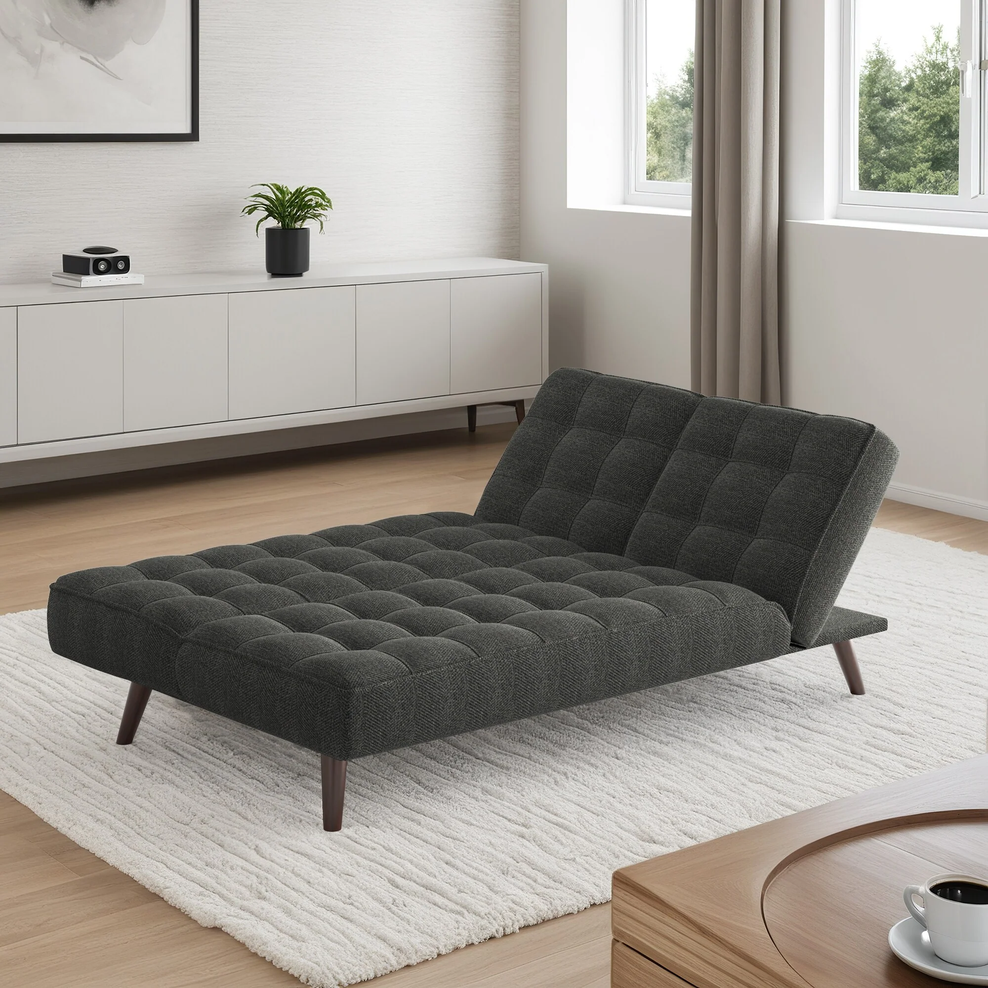 Halden Transitional Chenille Tufted Futon by iNSPIRE Q Modern