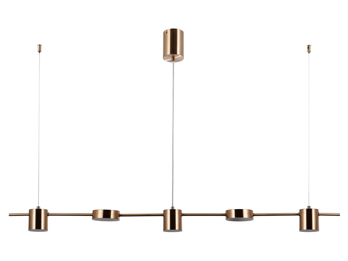Lampa wisząca Remdal LED 5-punktowa aluminiowa złota