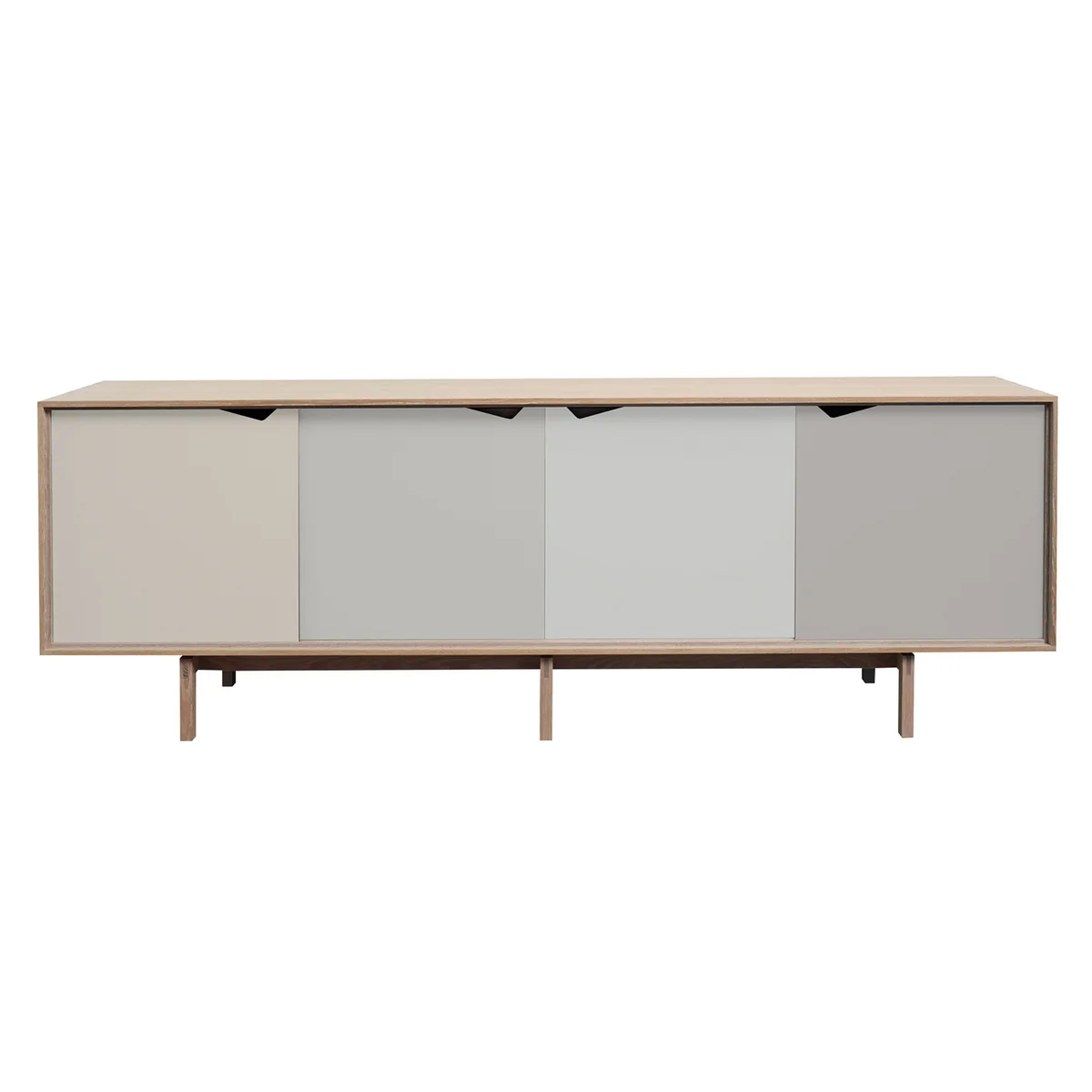 Andersen Furniture - S1 Sideboard, Eiche geölt/ Türen Doeskin (beige), Iron (metallgrau), Silver (silber weiß), Iron (metallgrau)
