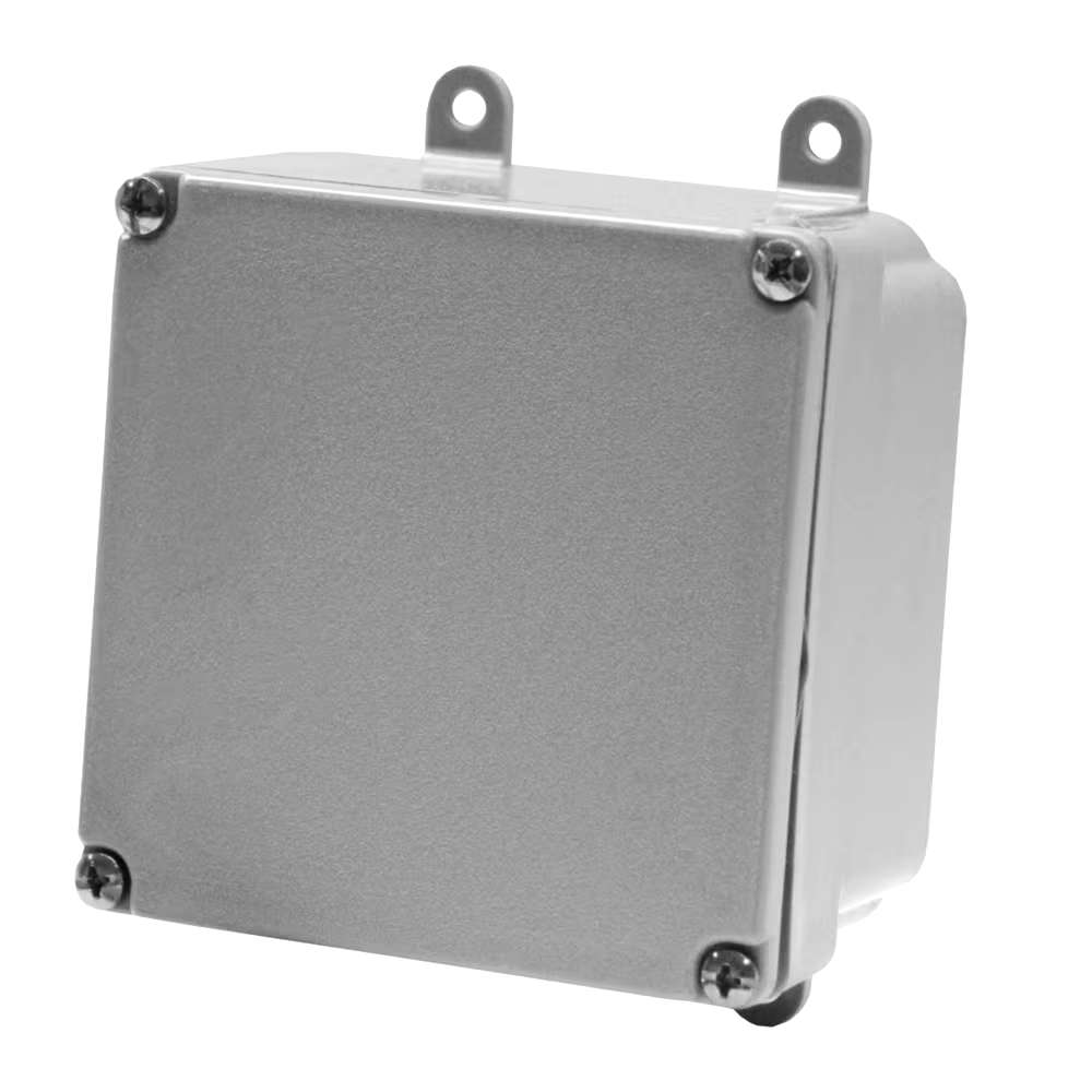 Hubbell 5333-0 Outdoor 2 Gang Weatherproof Box, Three 1/2-in Threaded Outlets, Grey, 32 Cubic Inches