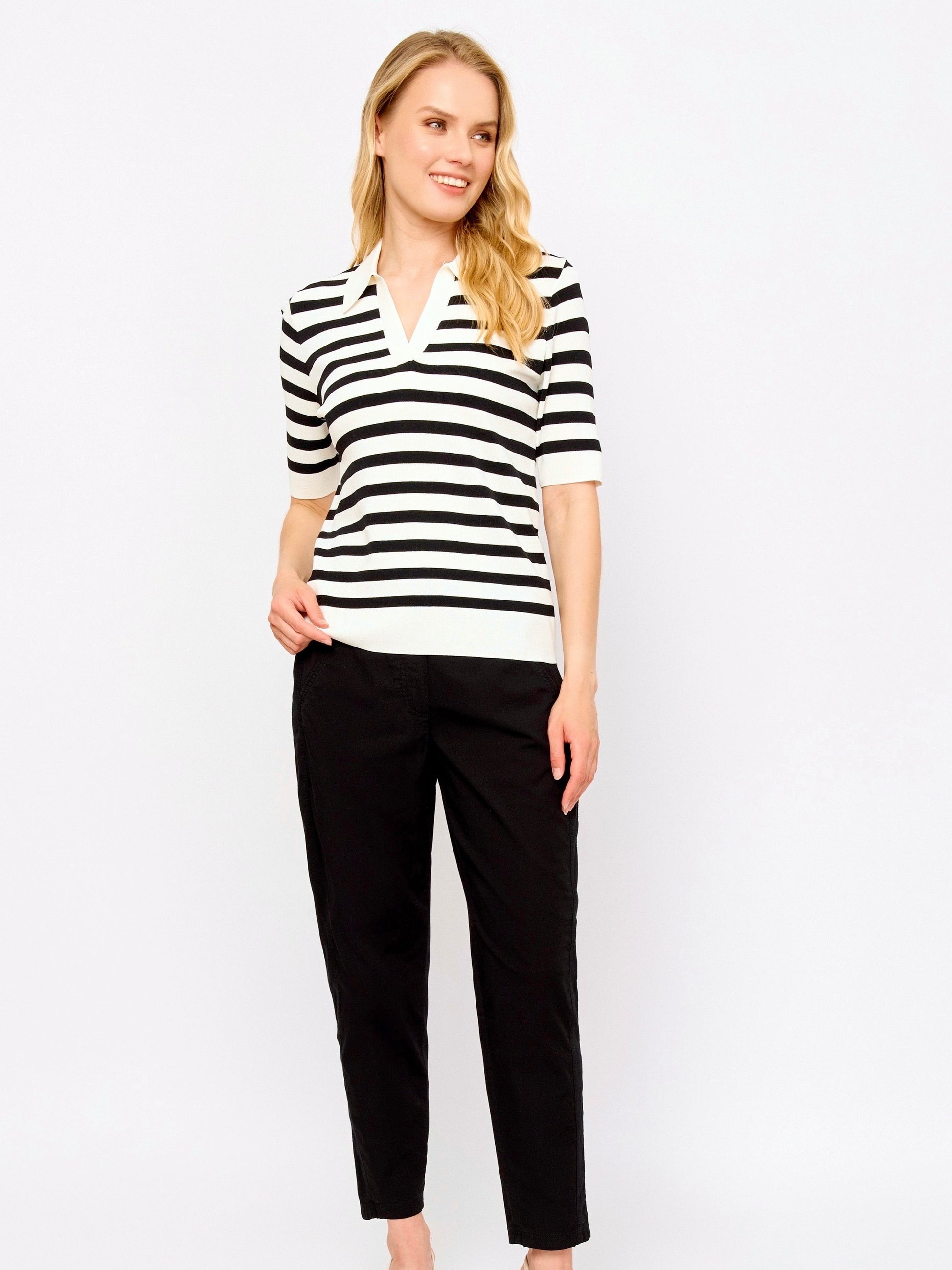 Pull-on Cotton Pant - Black