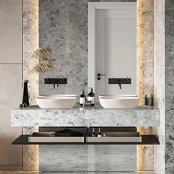 BALNEO - Vasque à poser VILEO 62x42 cm blanche en céramique - Lavabo à poser