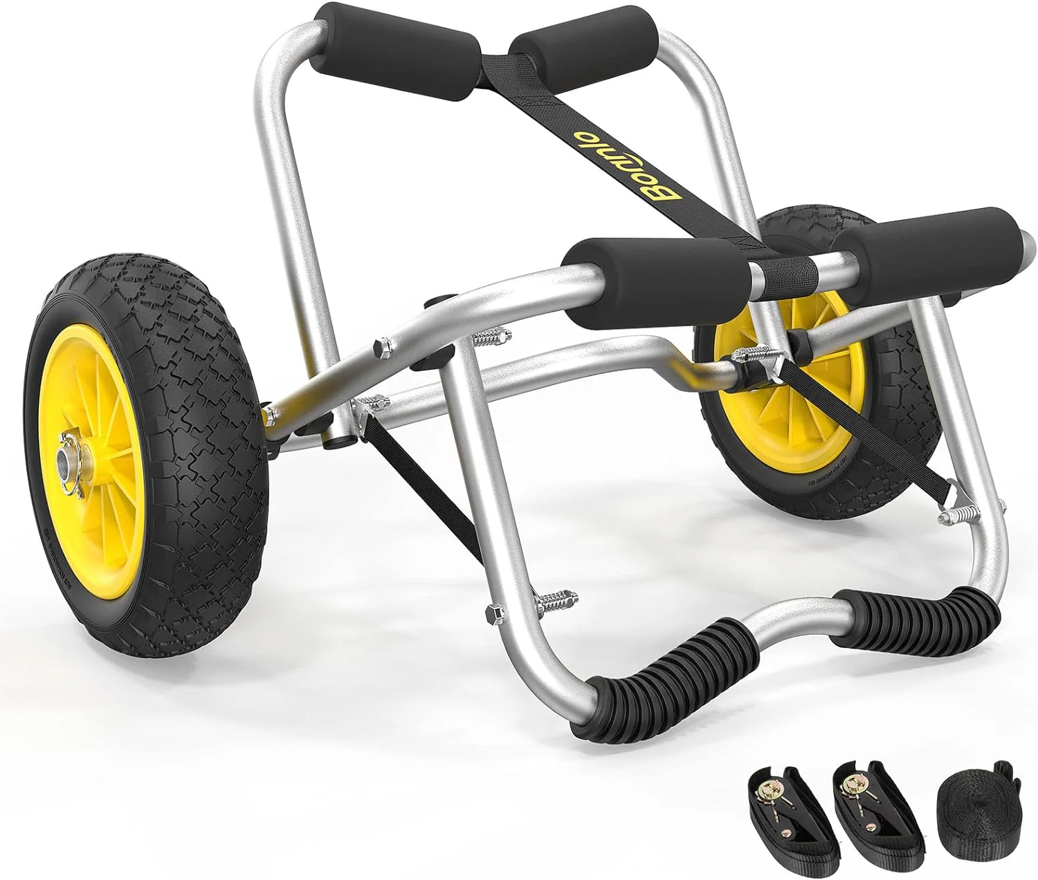Kayak Cart Dolly Kayak Wheels Detachable Canoe Cart with Solid Tires and Kickstand Kayak Trolley(Strap for)