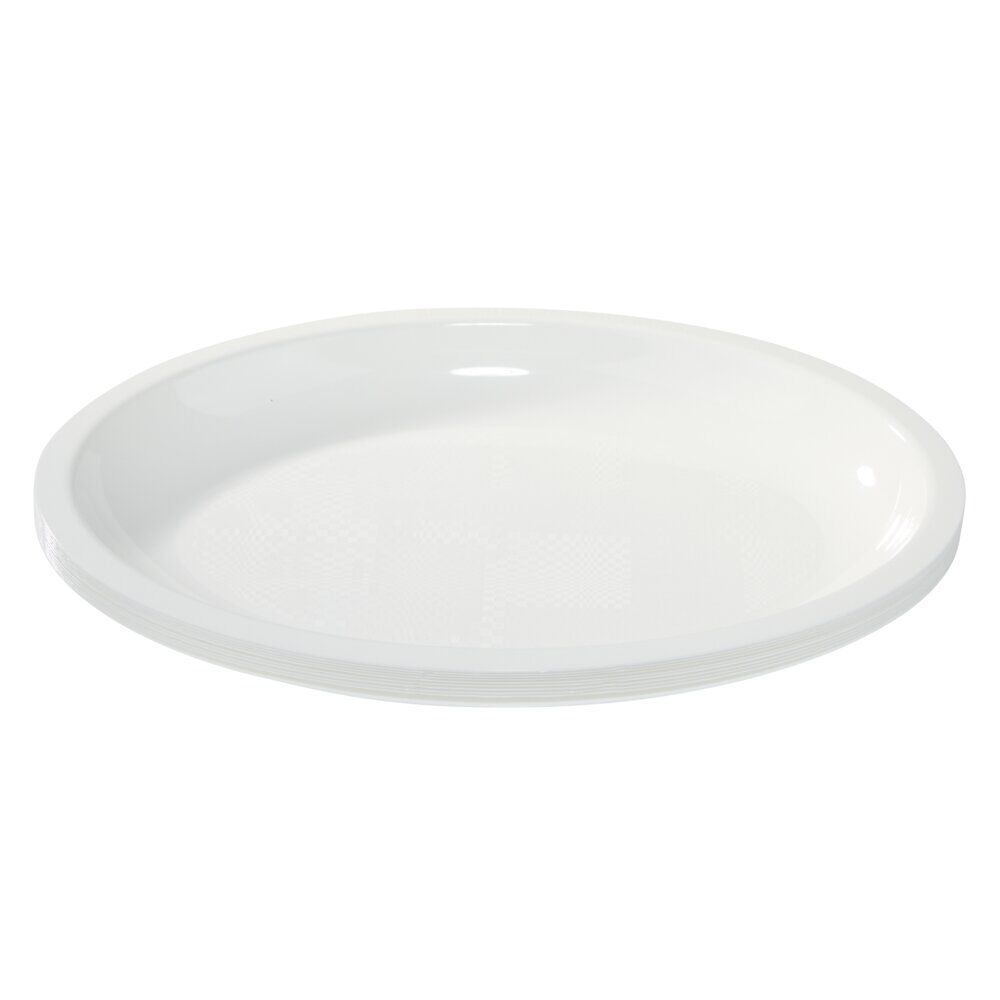 Plateau ovale plastique x10 blanc 25,5x19cm
