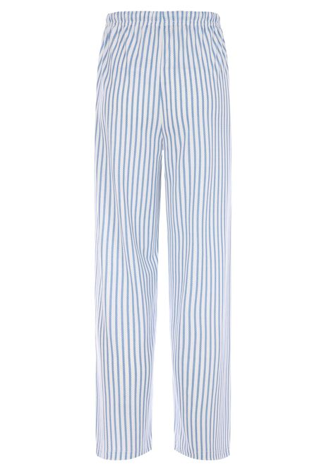 Older Girls Blue Stripe Wide Leg Trousers