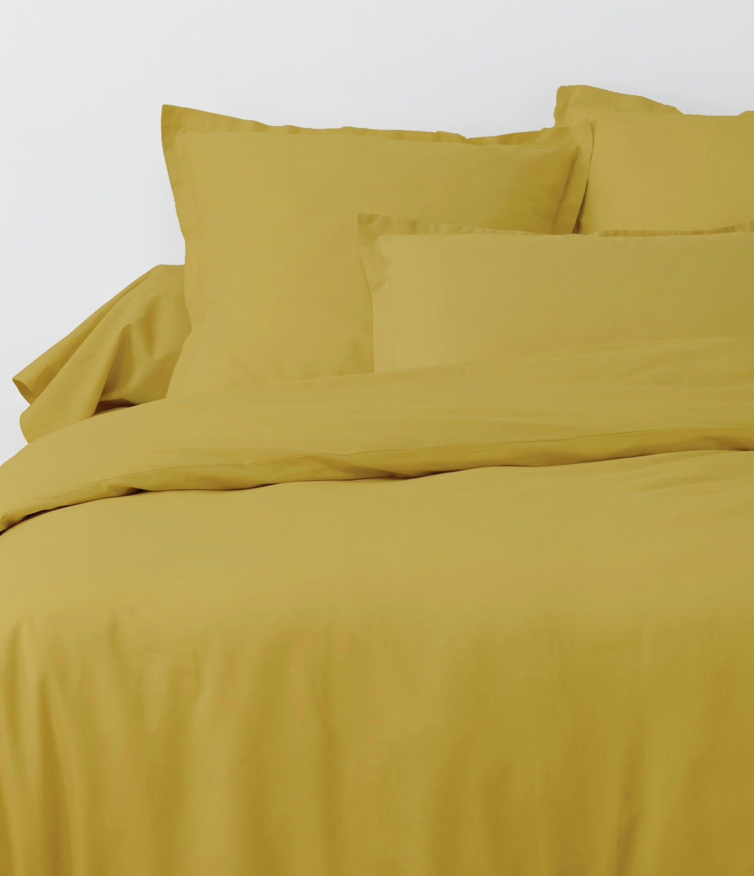 UNI ADC - Parure de drap coton jaune 180x290 cm