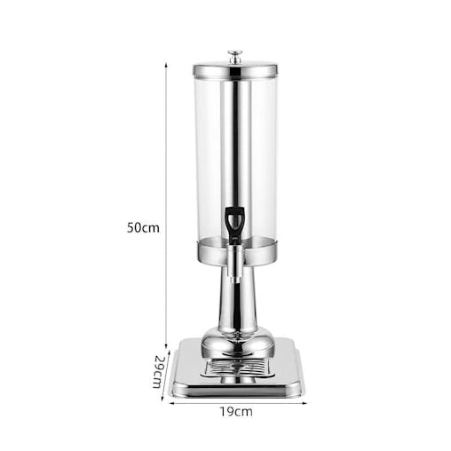 SOGA 2X Single 3L Silver Stainless Steel Beverage Dispenser Ice Cylinder Clear Juicer Hot Cold Water Jug
