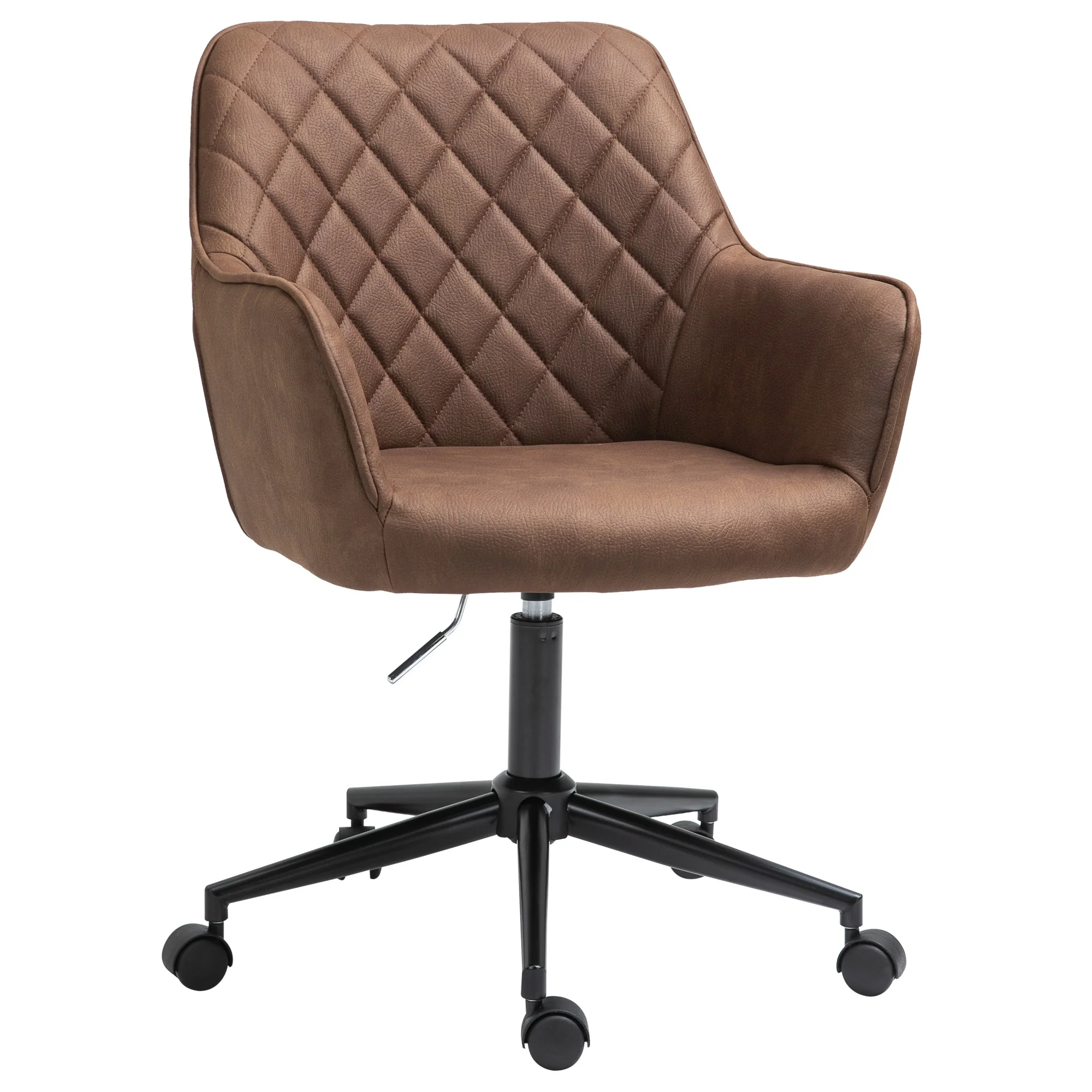 Vinsetto Office Chair with Adjustable Height, Microfiber Cloth, Diamond Line Design, and Mid-Back Padded Armrests