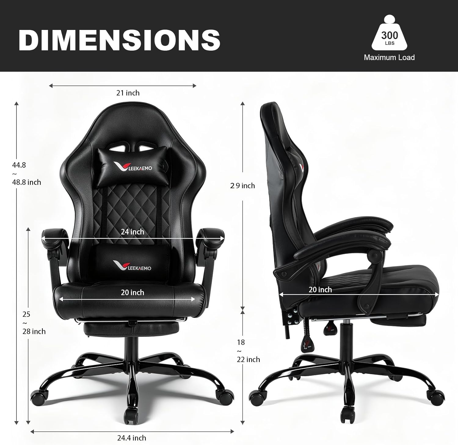 Gaming Chair for Adults, Computer Chair with Footrest and Pocket Spring Cushion,Comfortable Ergonomic Video Game Chair with Lumbar Support and Headrest for Office Home (White)