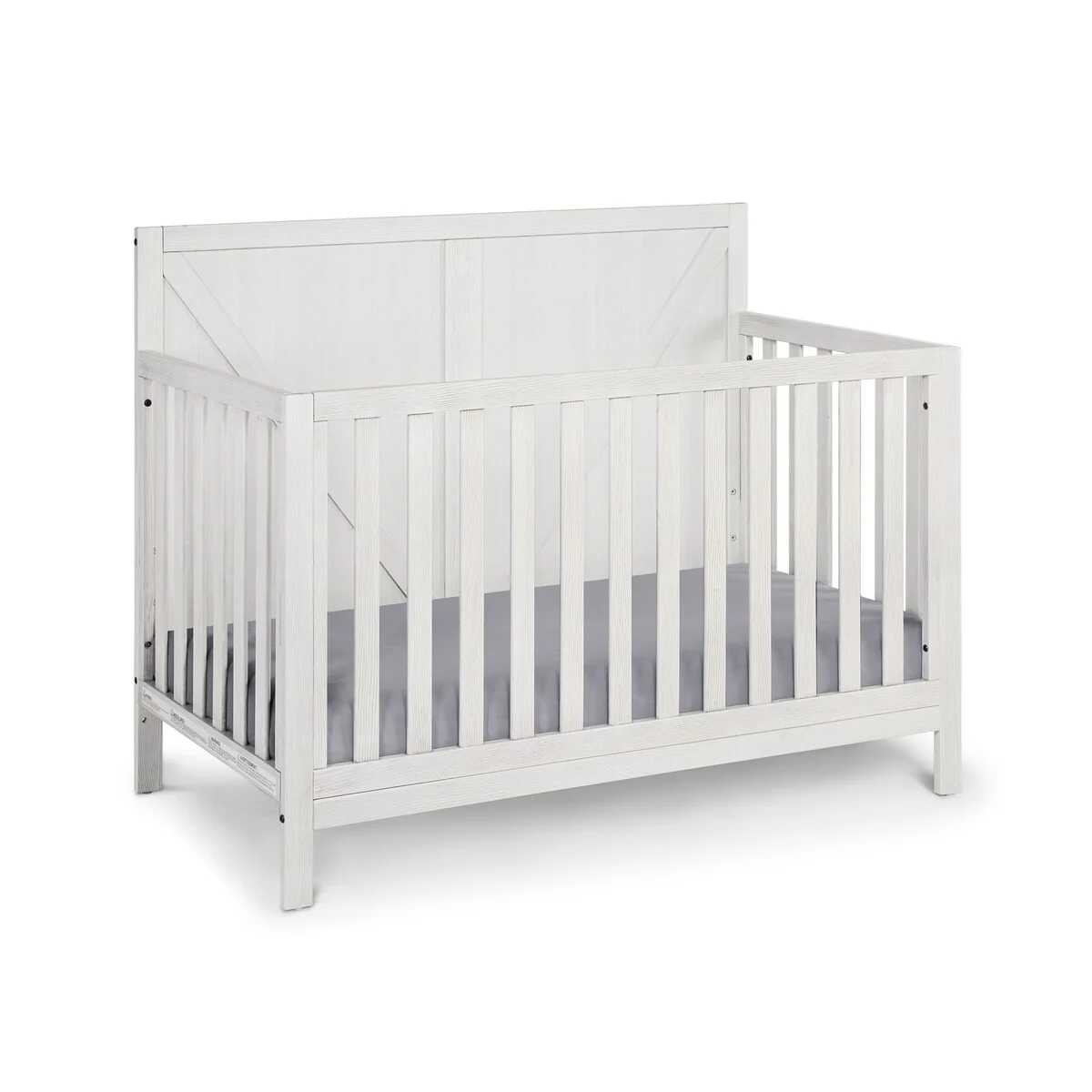 HomeRoots Gray Solid and Manufactured Wood Standard Four In One Convertible Crib - 54