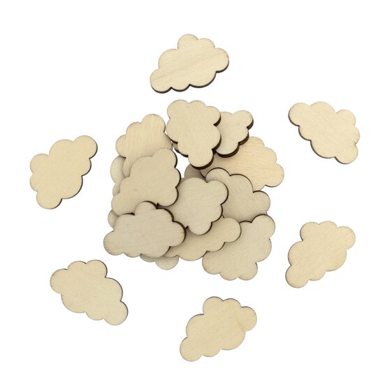 Cloud Wooden Toppers 20 Pack
