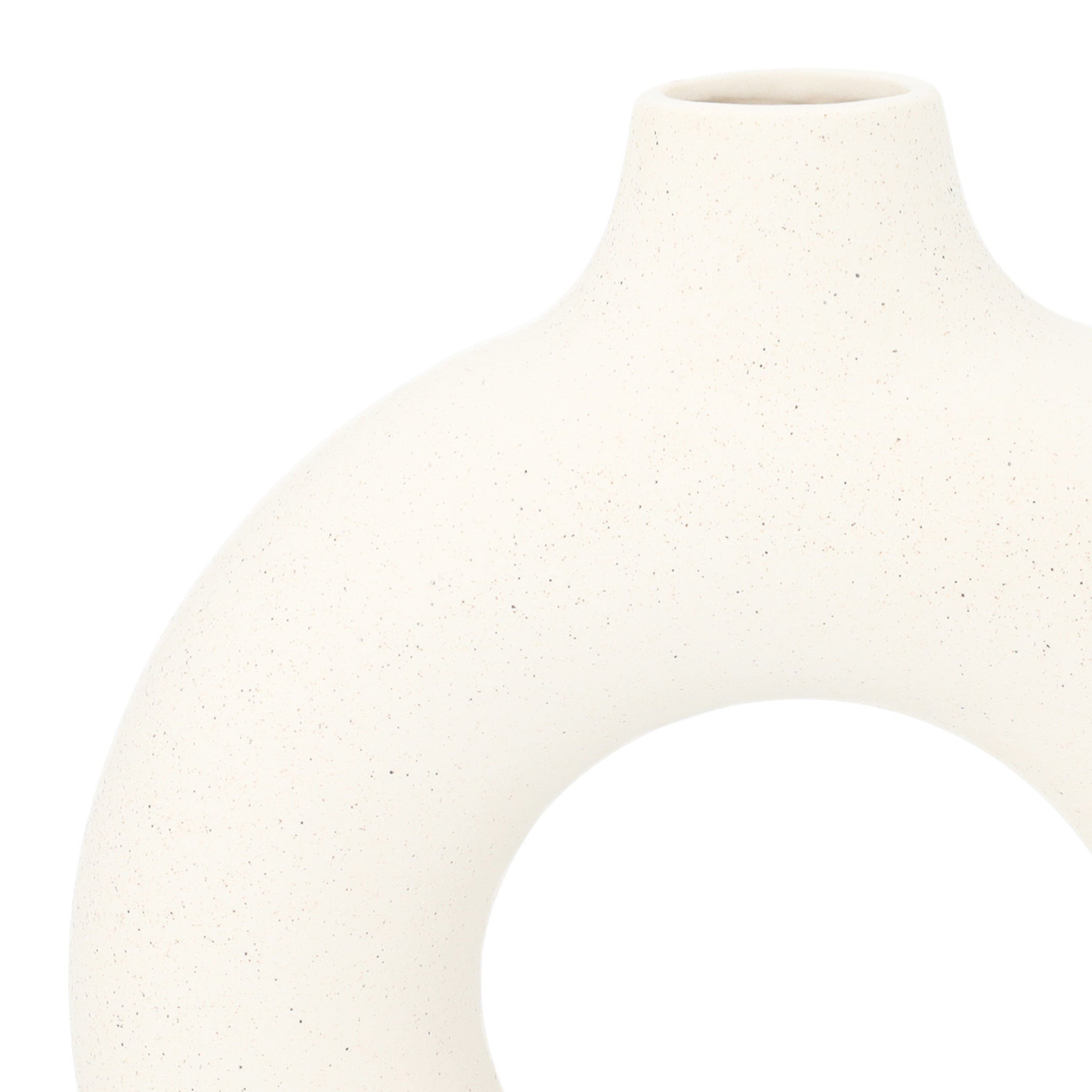 QUVIO Donutvaas - 23 cm - Keramiek - Wit