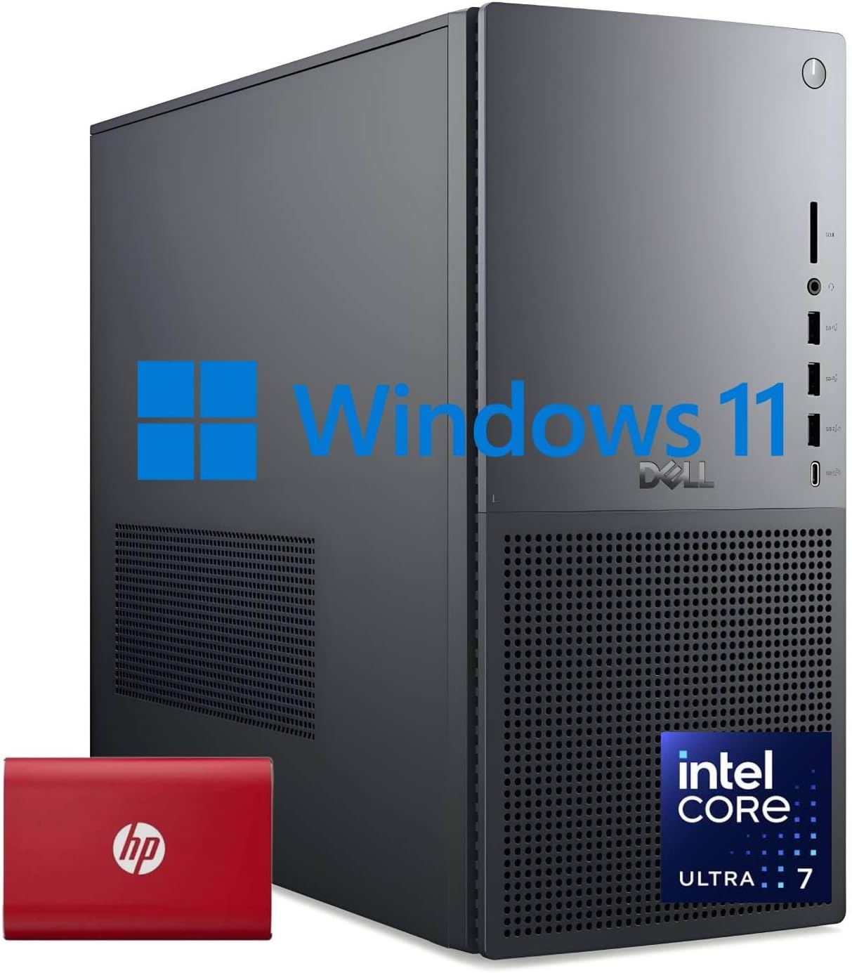 Dell EBT1250 Tower Plus Business Desktop - Intel Ultra 7-265K (20 Core  20 Threads)  16GB DDR5 RAM  1TB PCIe SSD + 2TB HDD & 512GB Portable SSD  4K Monitor Support  SD-Card Reader  Windows 11