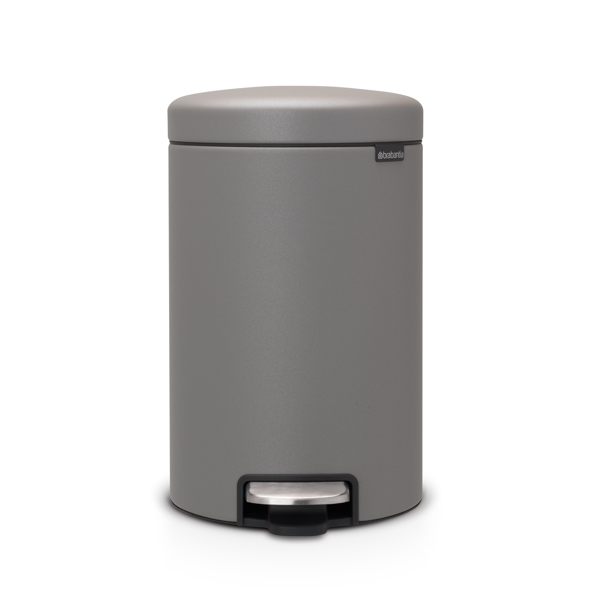 Brabantia NewIcon Pedaalemmer, 12 liter, kunststof binnenemmer - Mineral Concrete Grey