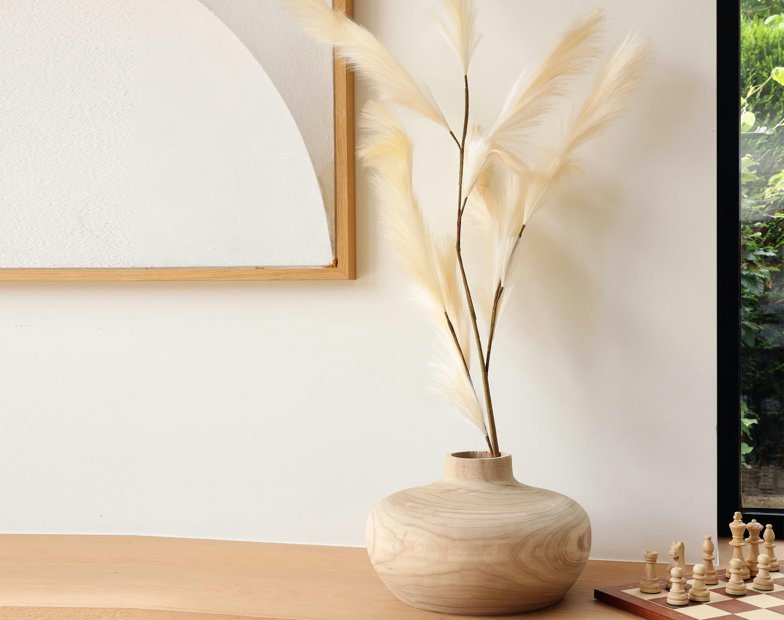 WOODHY - Vase en bois de paulownia beige