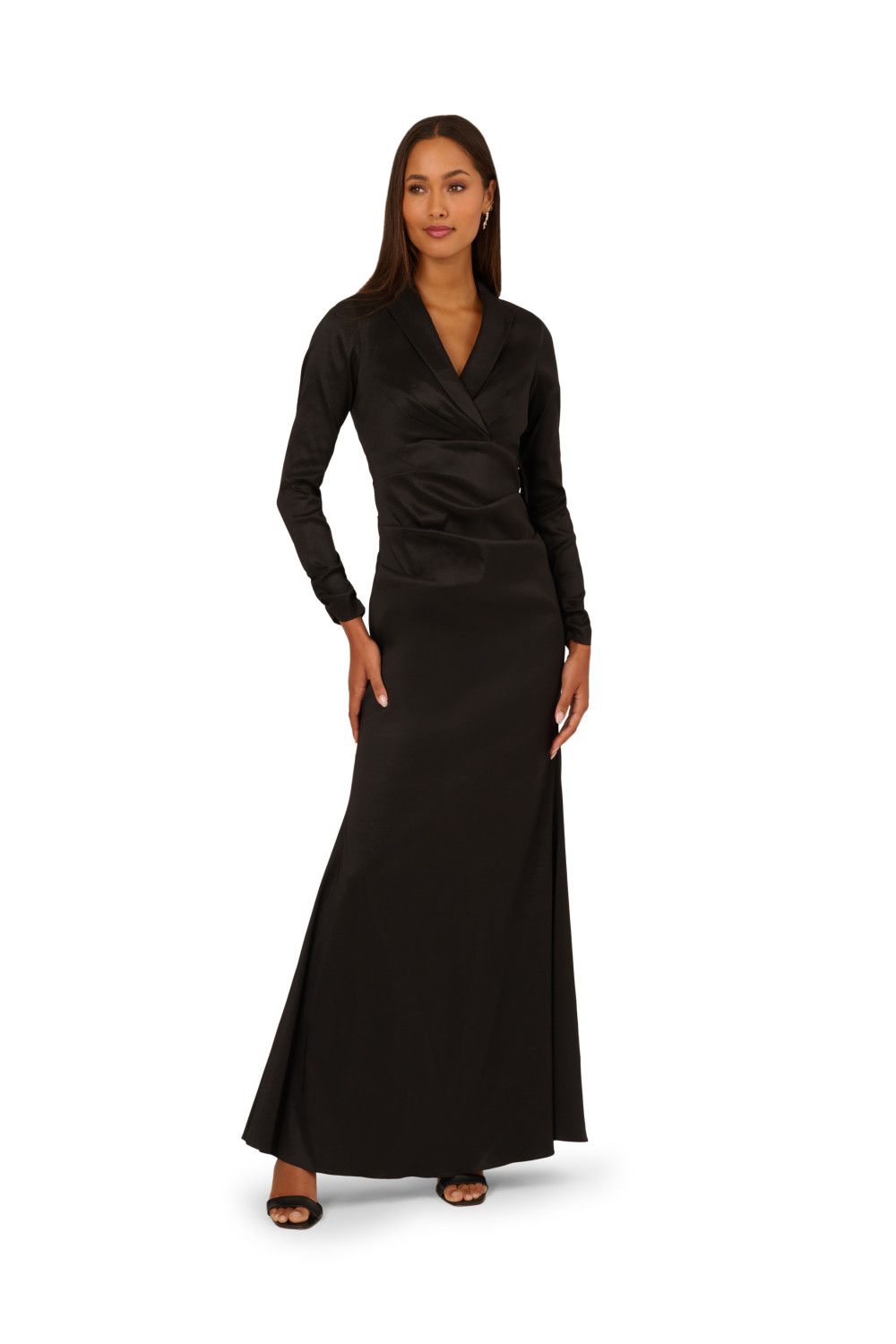 Adrianna Papell Stretch Taffeta Tuxedo Dress
