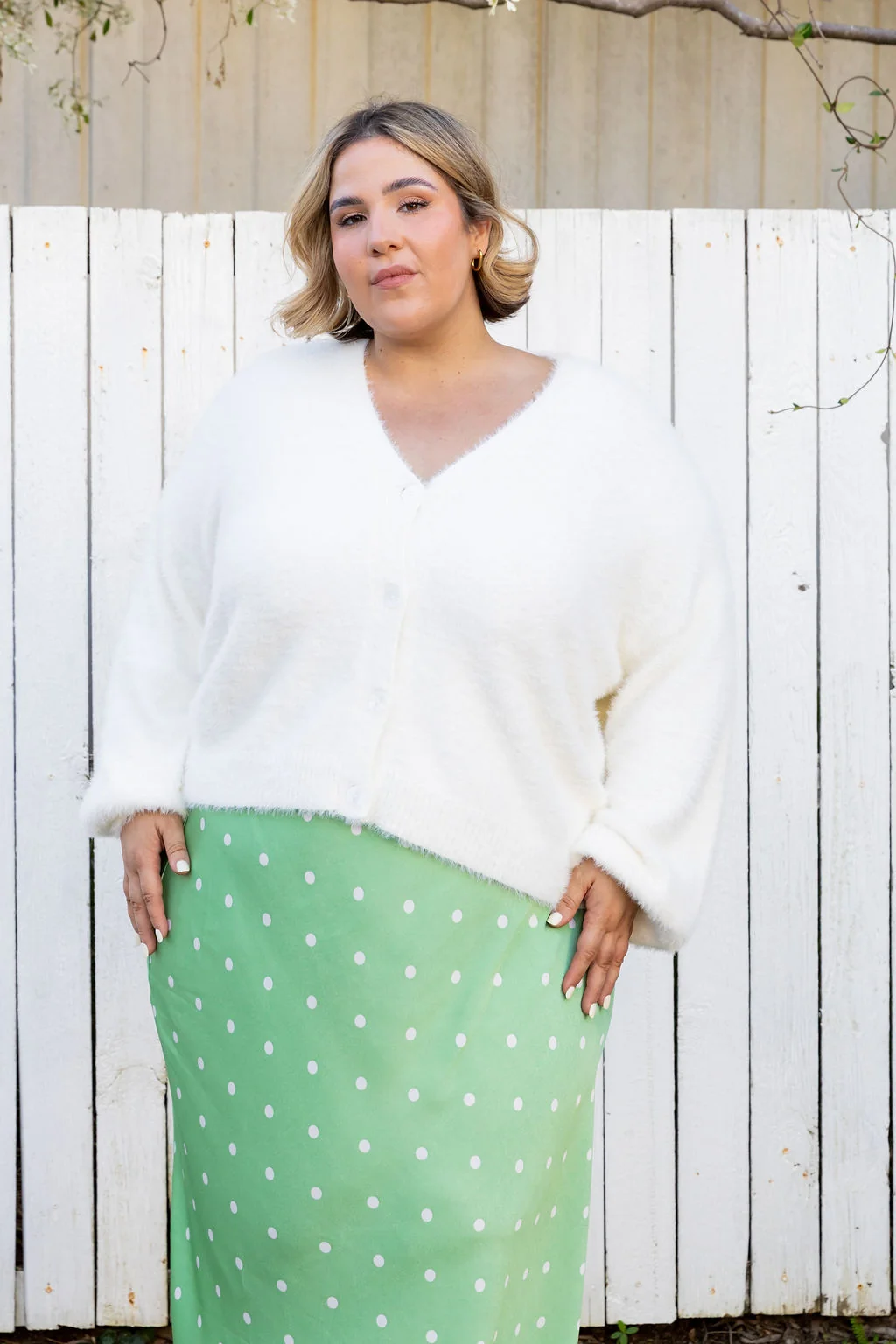 Clover Fluffy Knit in Off White