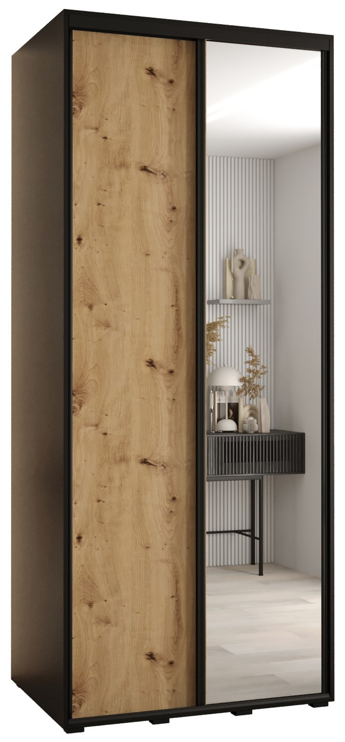 Szafa przesuwna 60 wysoka Davos 3 100 czarny artisan czarny