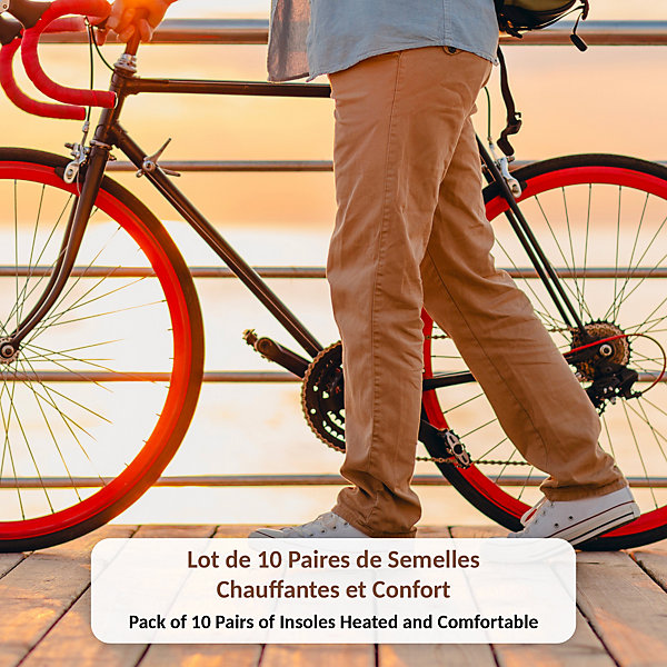 Lot de 10 Paires de Semelles Chauffantes FISHTEC Pointure 36-39 Chaleur Conservée pour 8 Heures à 45 degré