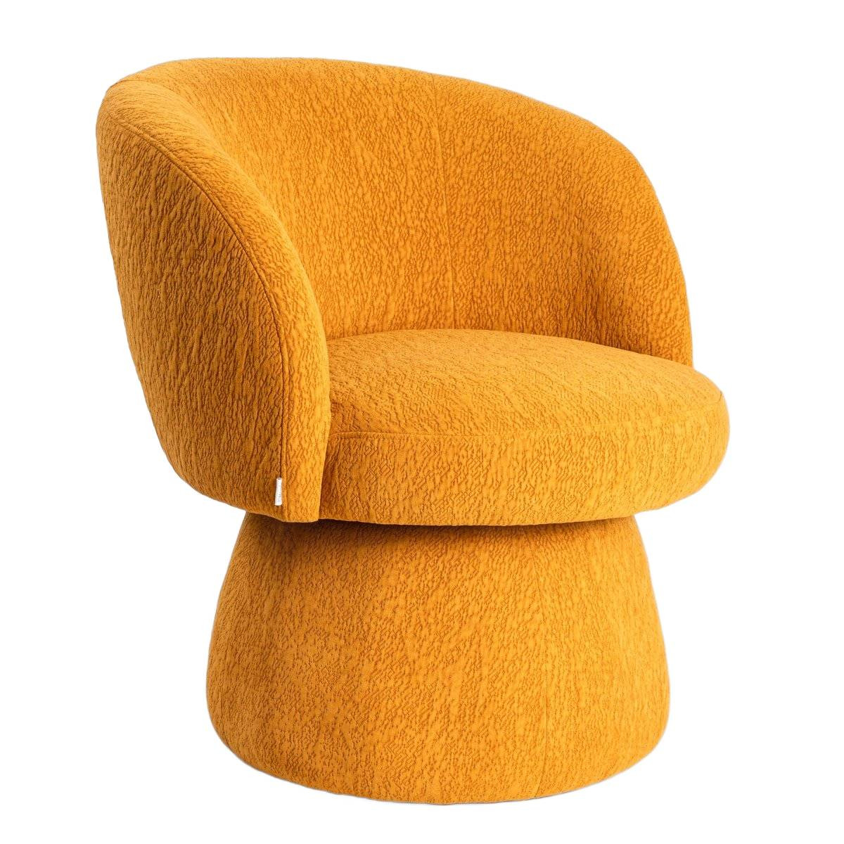 Fotel CONFORT obrotowy musztardowy 70x75,5x80 cm HOMLA