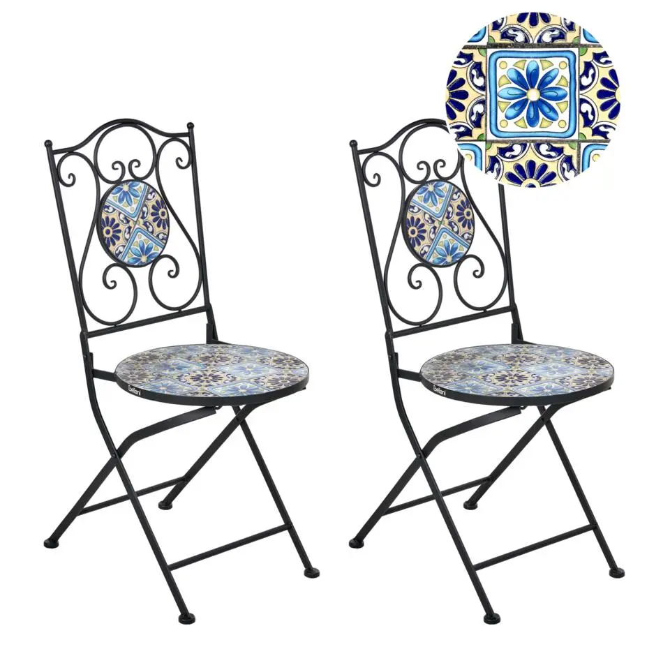 AGGIUS - Set van 2 tuinstoelen - Zwart - IJzer