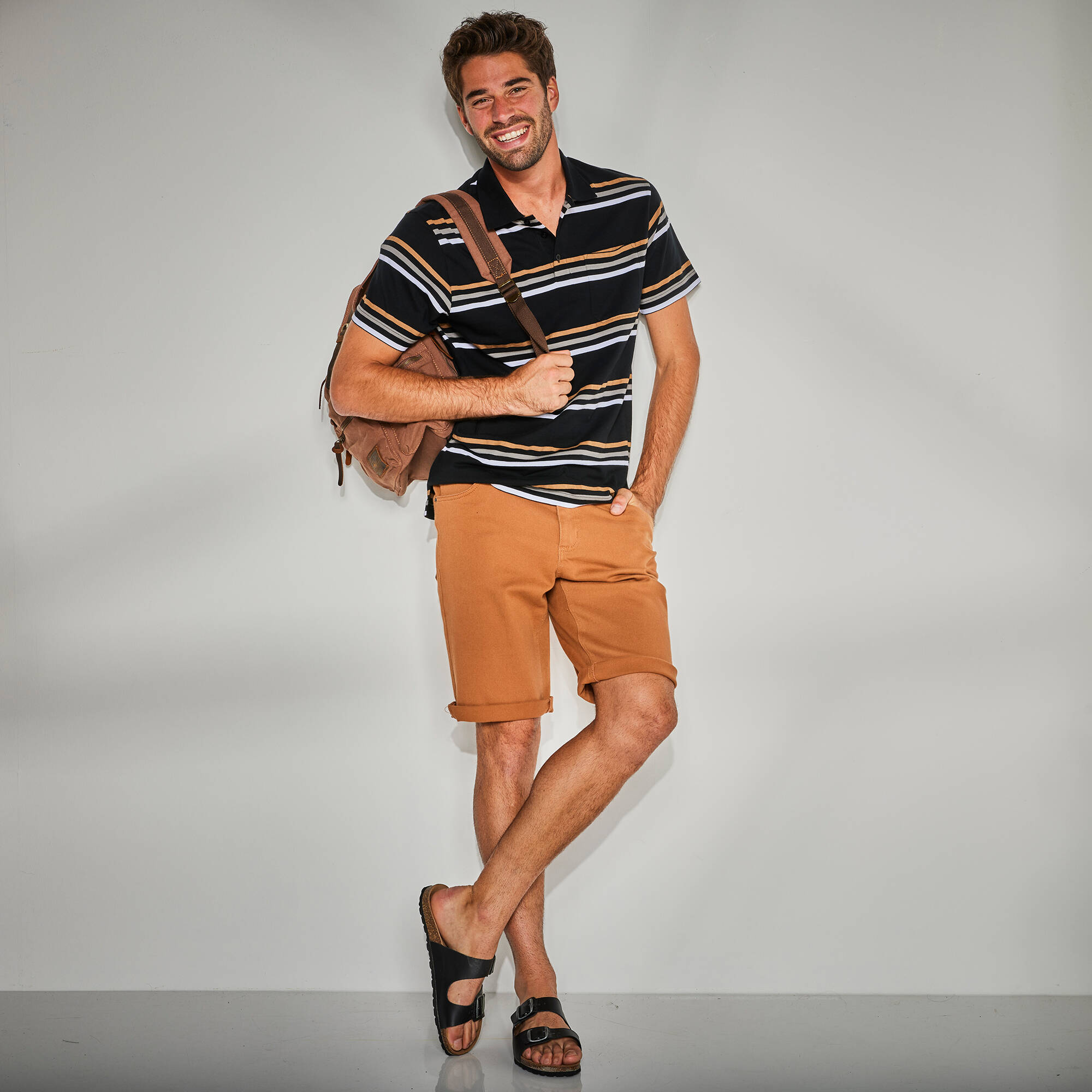 Polo rayé manches courtes