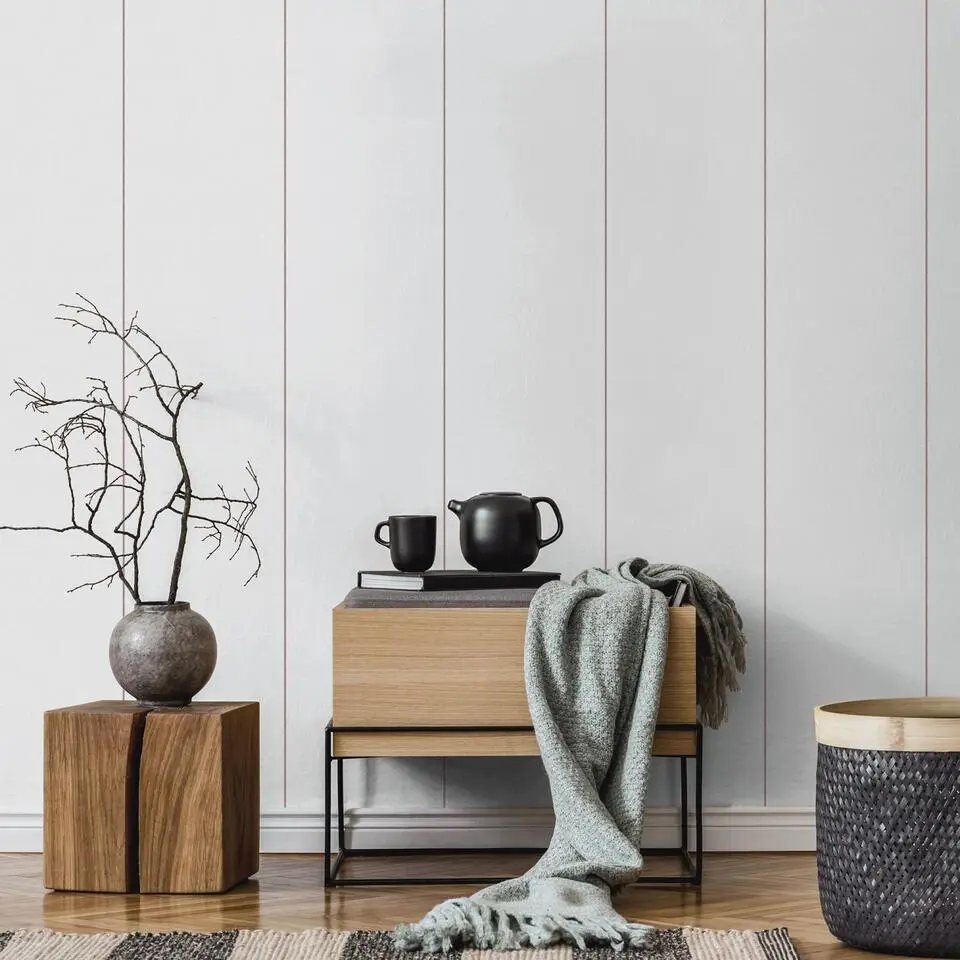 Sanders & Sanders behang strepen rood en grijs - 53 cm x 10.05 m