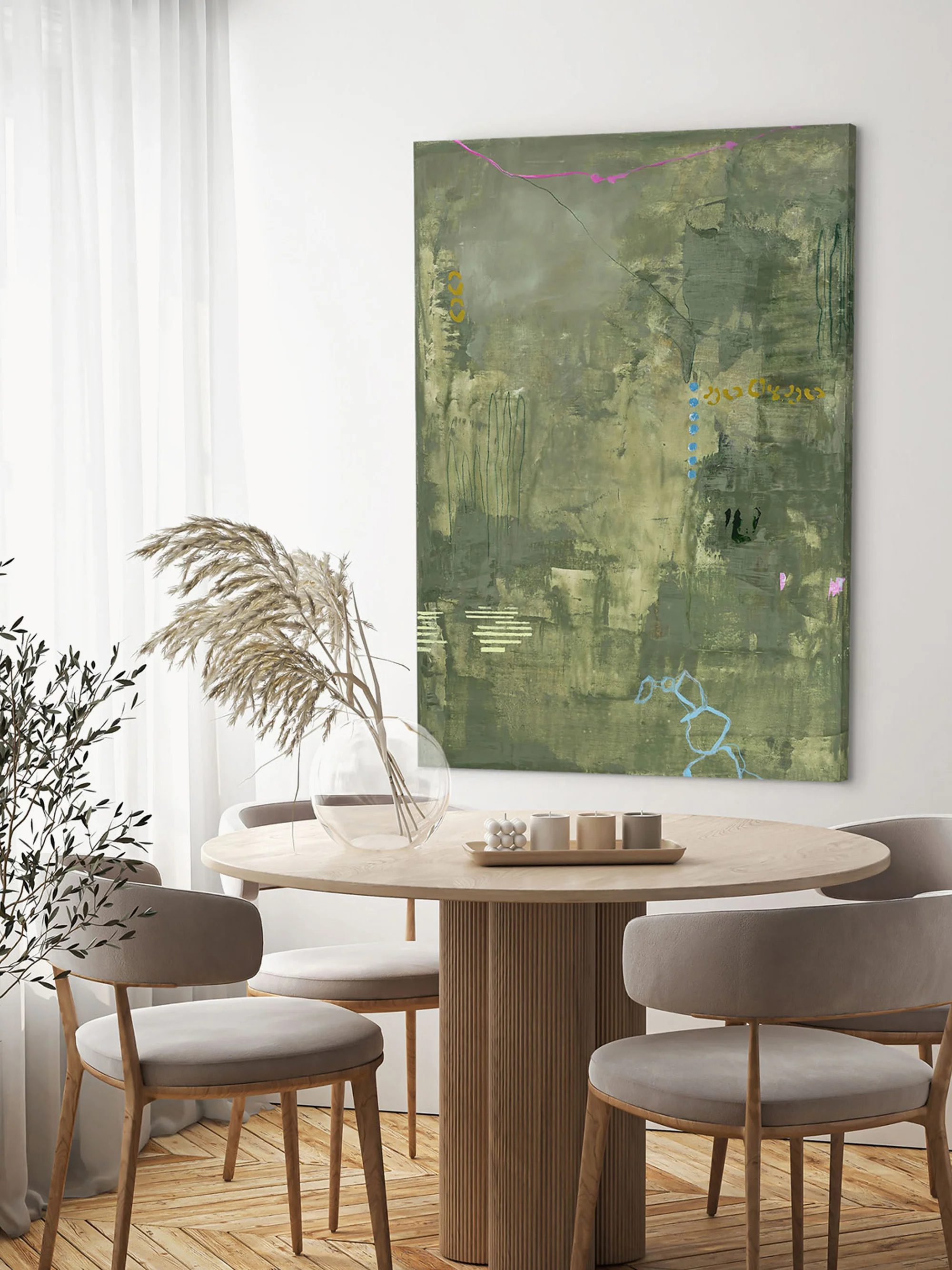 Handgemaltes Leinwandbild Green Petite