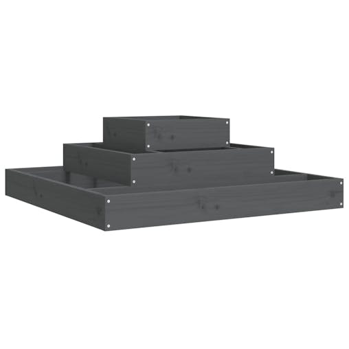 NNEVL Planter Grey 80x80x27 cm Solid Wood Pine