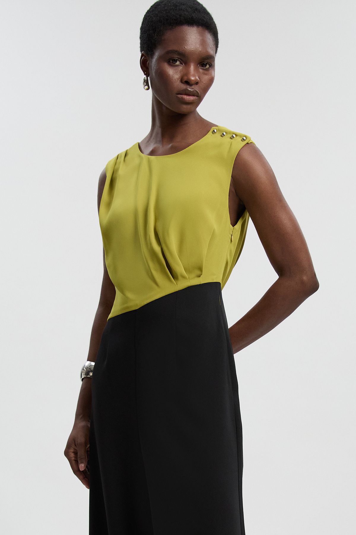KarenMillen Tall Soft Tailored Asymmetric Neck Wide Leg Jumpsuit