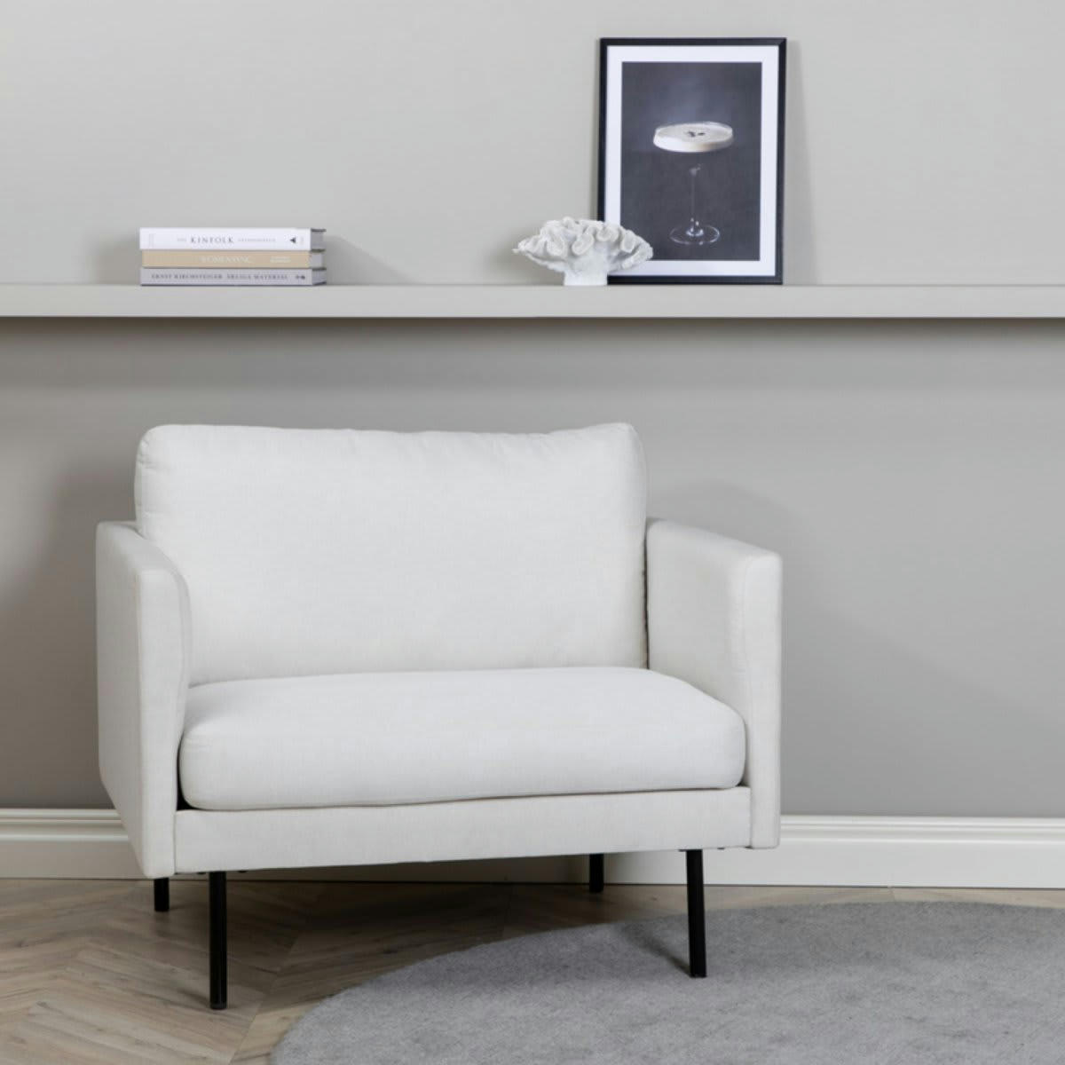 ERIC - Fauteuil élégant en tissu blanc