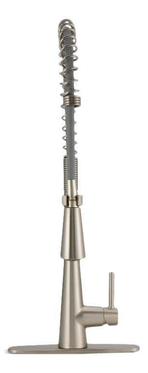 Moen® Sleek Single Handle Pre-Rinse Spring Pull Down Spot-Resist Kitchen Faucet, Stainless Steel