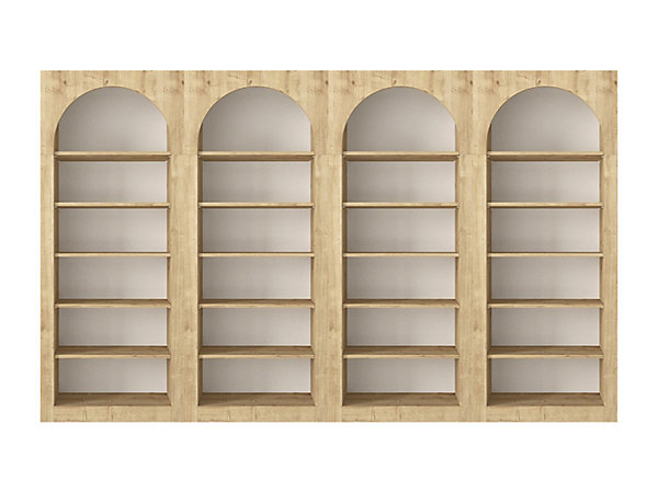 Lot de 4 bibliothèques avec 6 niches - Naturel clair - CYMORA