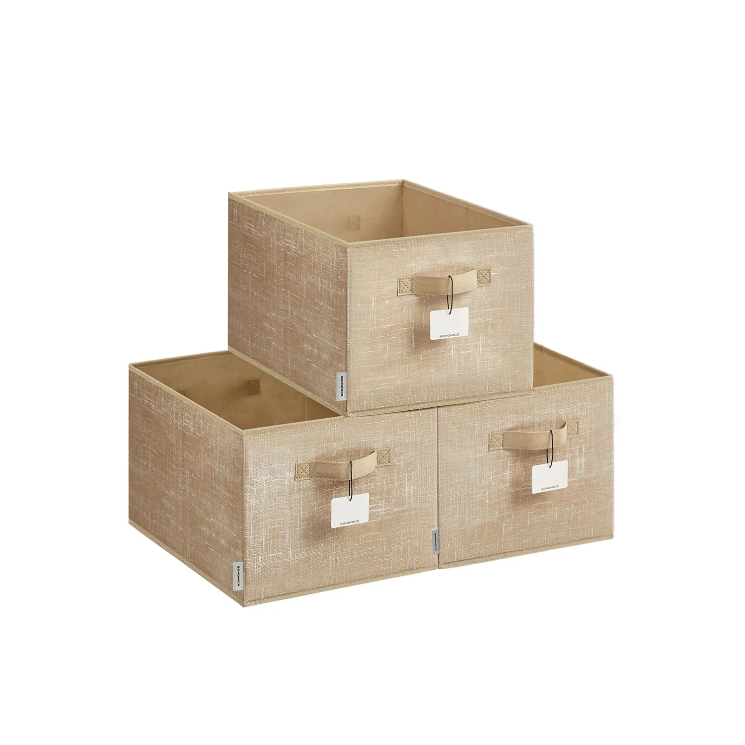 Boîtes de rangement pliables lot de 3 tissu