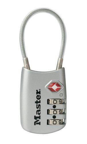 Master Lock 30-mm Wide Resettable Numeric-Combination 3-Dial TSA Padlock, Assorted Colours,