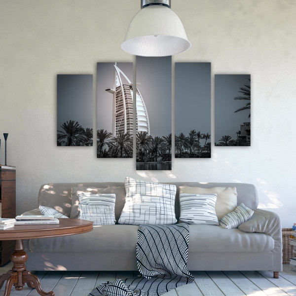 Feeby Obraz 5 częściowy na płótnie Nowoczesny hotel 100x70