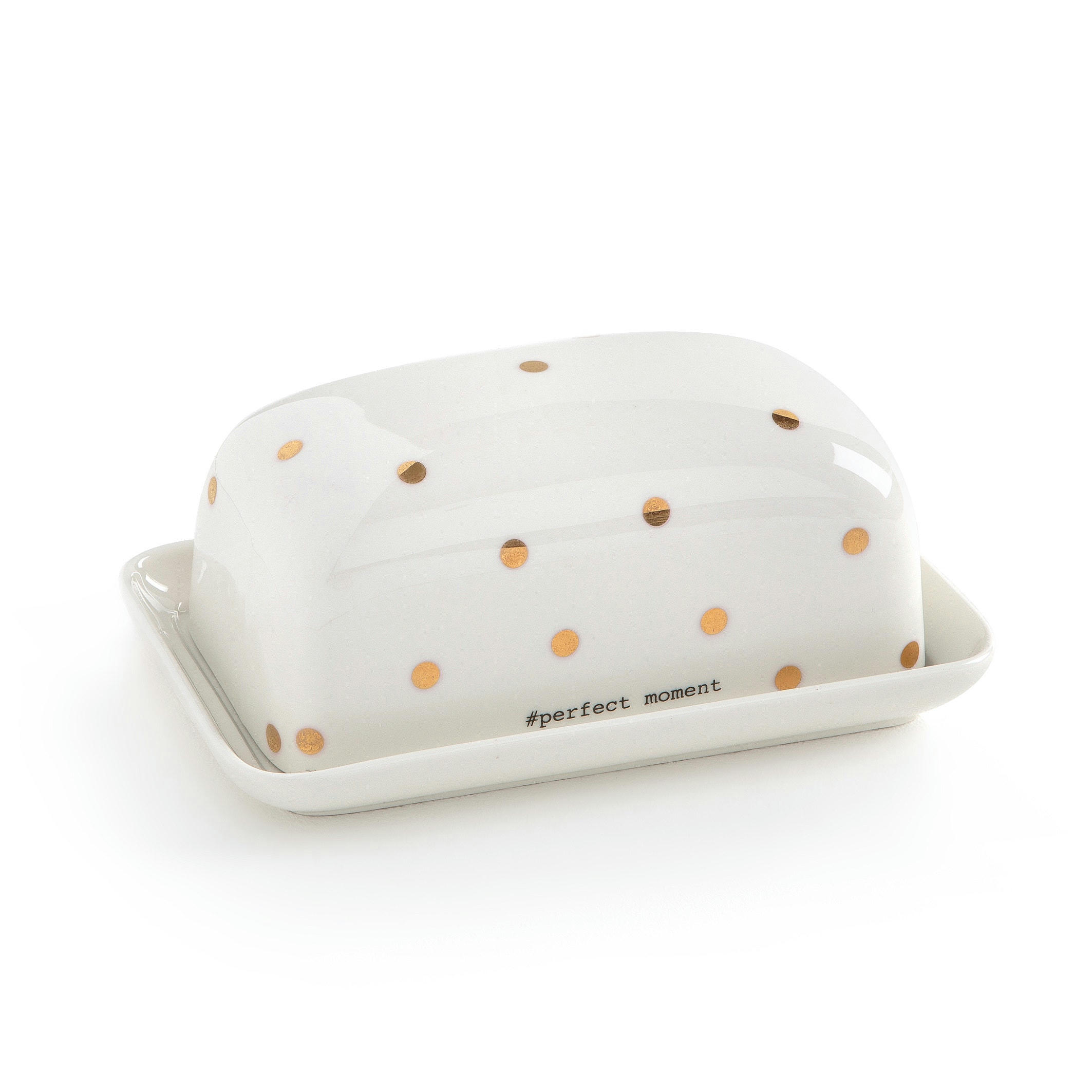 Beurrier en porcelaine avec couvercle KUBLER