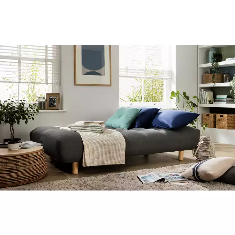Habitat Kota 3 Seater Fabric Clic Clac Sofa Bed - Charcoal