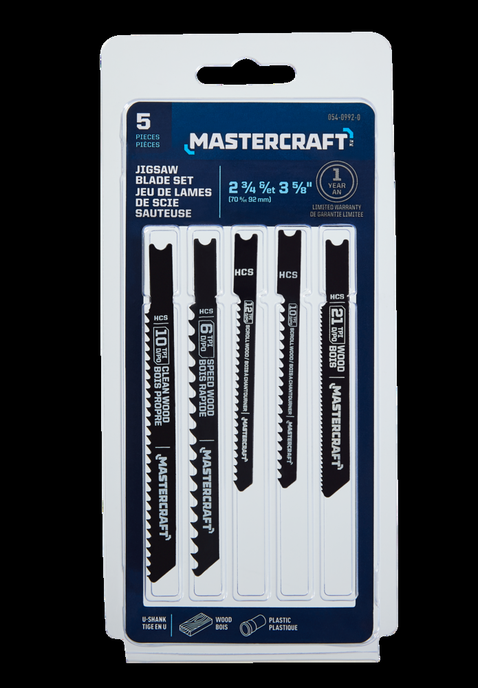 Mastercraft HCS Jigsaw Blade Set for Wood, 5-pc