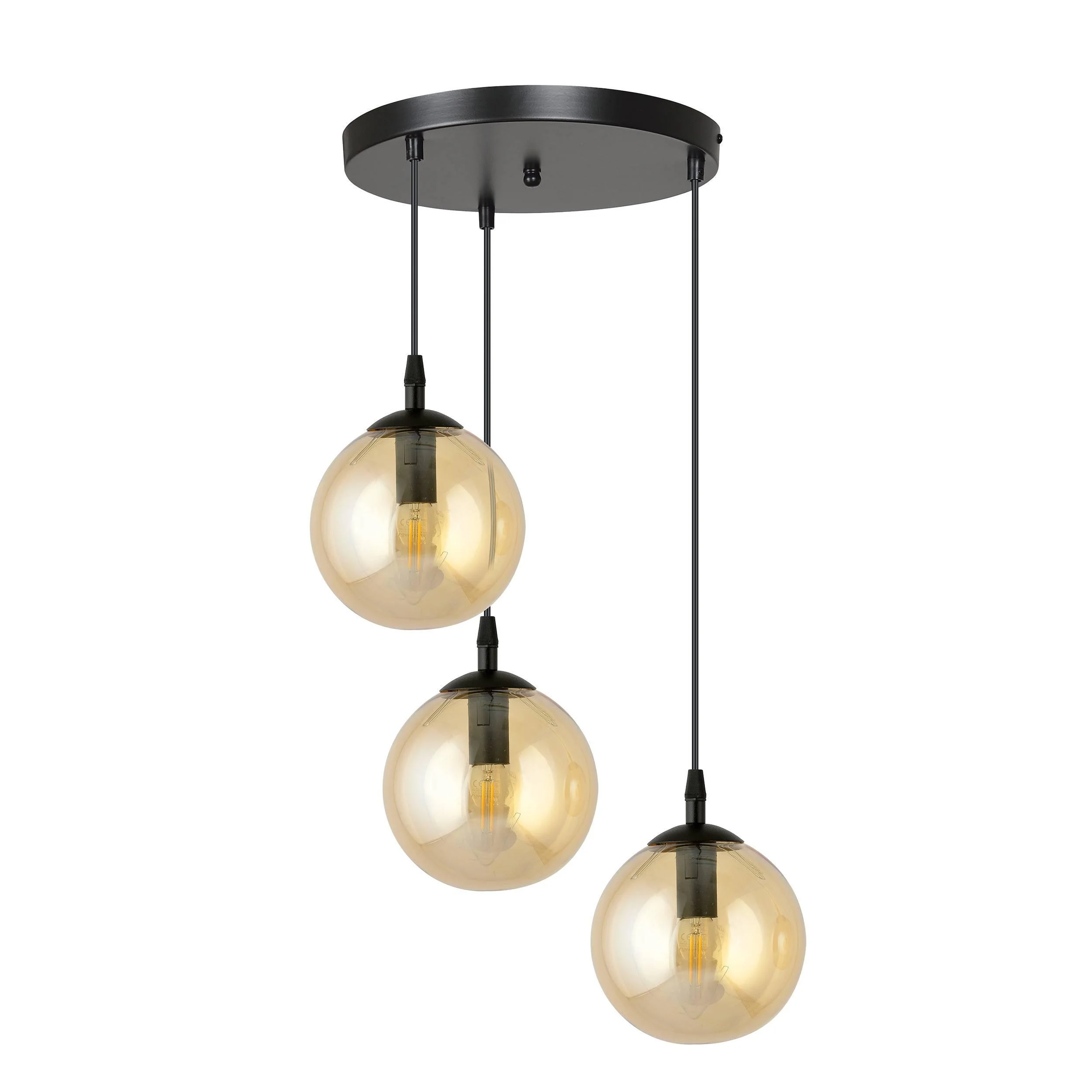 3-lichts hanglamp Wanda rond