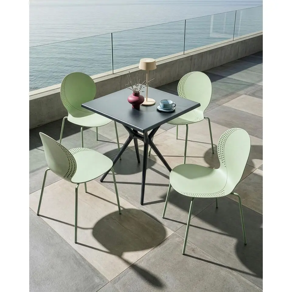 MILOS - Tuinstoel set van 4 - Lichtgroen - Kunststof