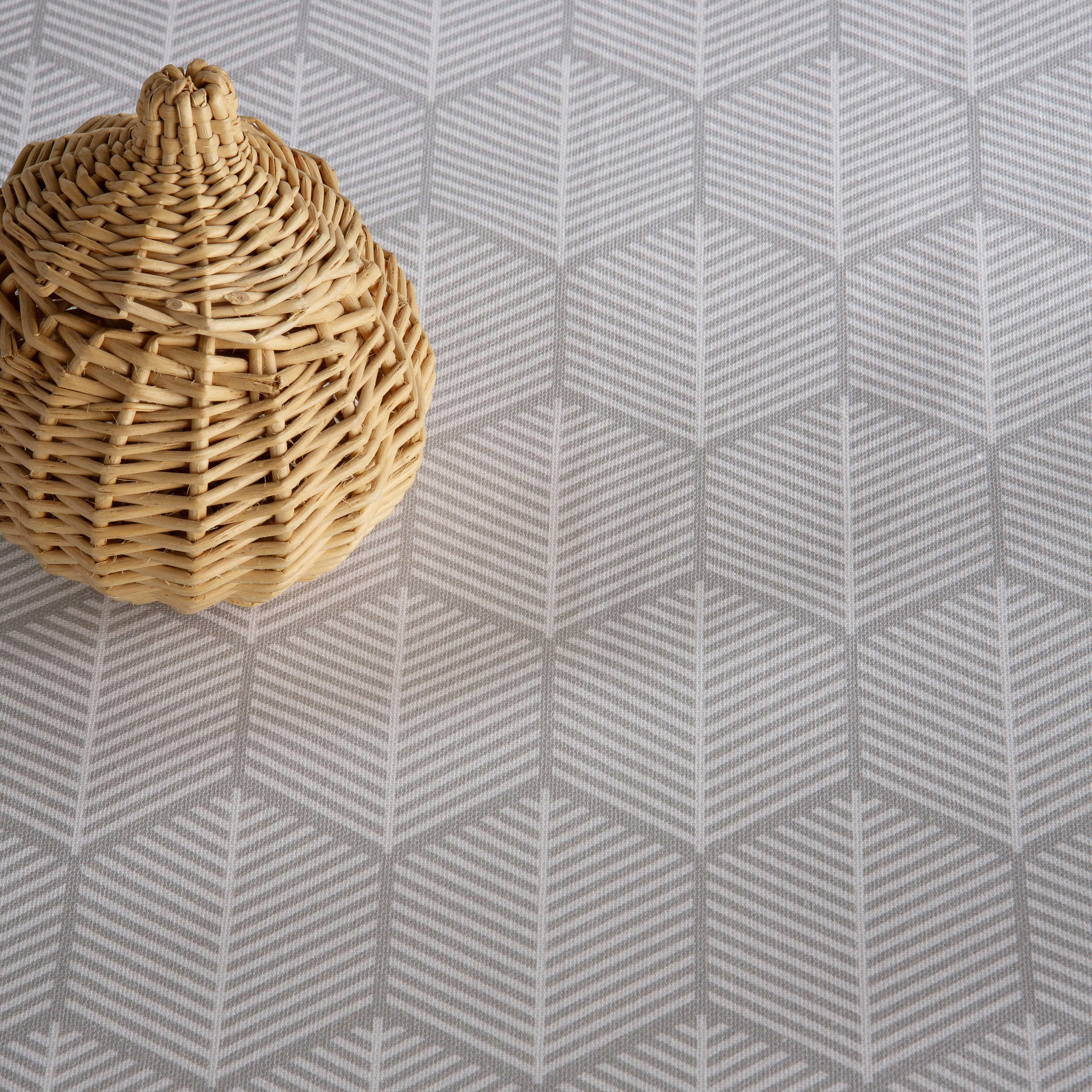 ZAFIR GRIS - Nappe en coton biologique antitâche gris géométrique 140x140 cm