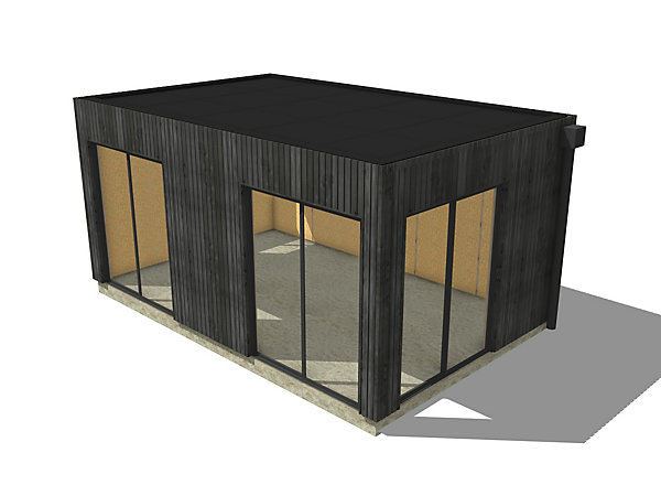 Bureau de jardin 4 saisons en bois 5,5 x 3,5 x 2,7 m / isolation RE2020