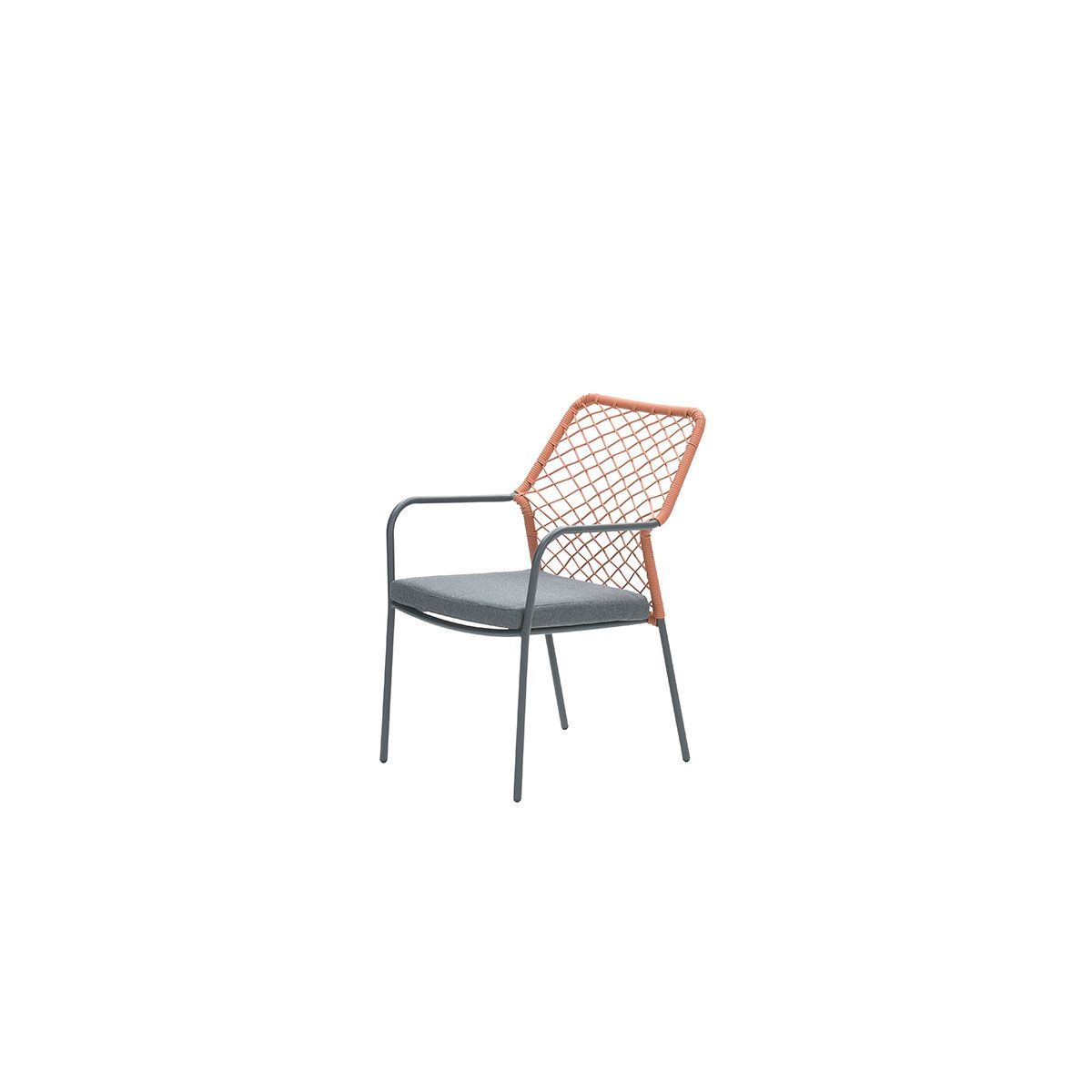 Dido dining fauteuil - carbon black - rope copper - mystic grey