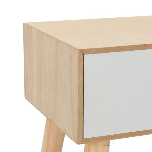 NNEVL Bedside Table with a Drawer 44x30x58.5 cm Solid Pinewood