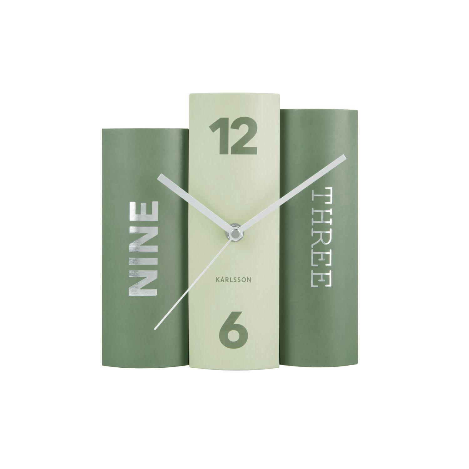 BOOKS - Horloge à poser trompe-l’œil vert