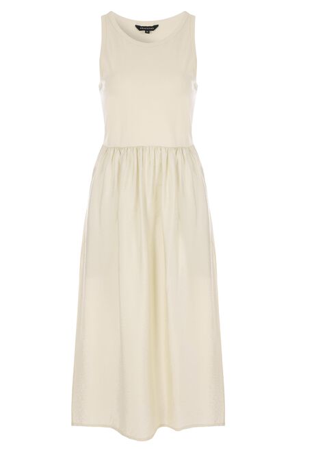 Womens Cream Airflow 2 in 1 Midi Dress